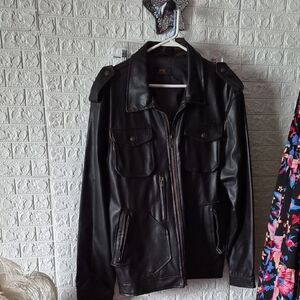 Brown Faux Leather Jacket